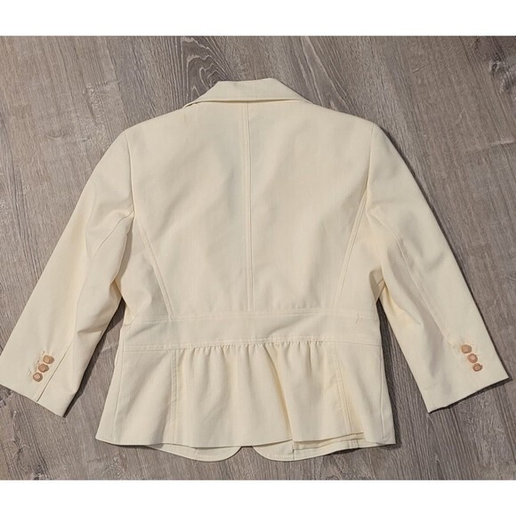 Signature By Larry Levine Women’s Cream One Button Blazer Jacket Size 8 - Picture 8 of 10